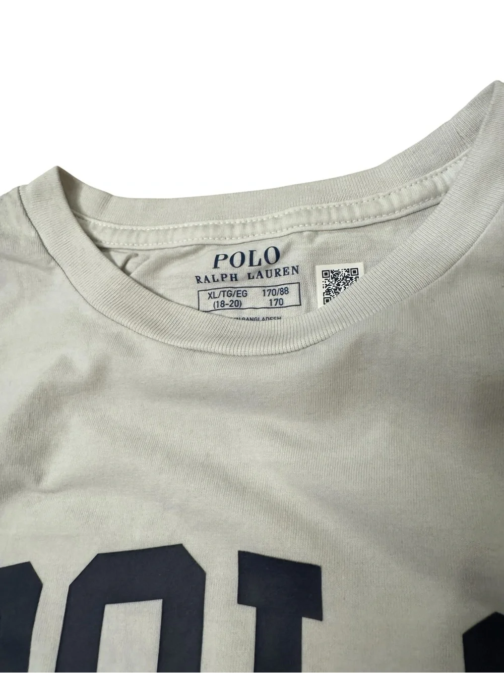 Polo by Ralph Lauren | White Tee with Navy and Red Logo Size XL 18-20